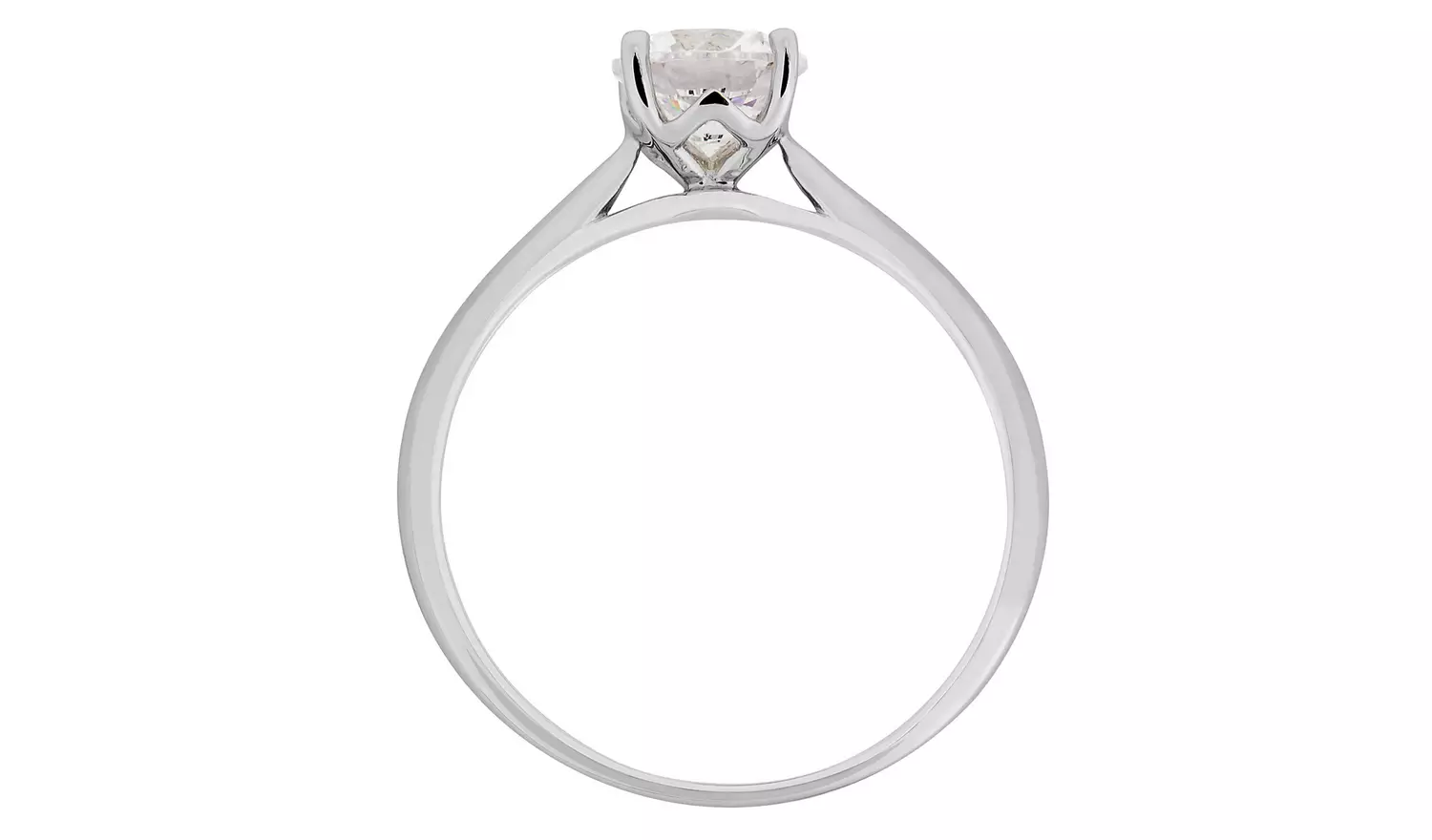 Revere 9ct White Gold Cubic Zirconia Engagement Ring - V