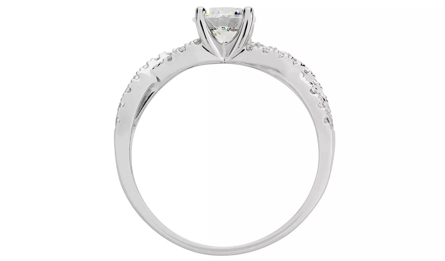 Revere 9ct White Gold Cubic Zirconia Engagement Ring - J