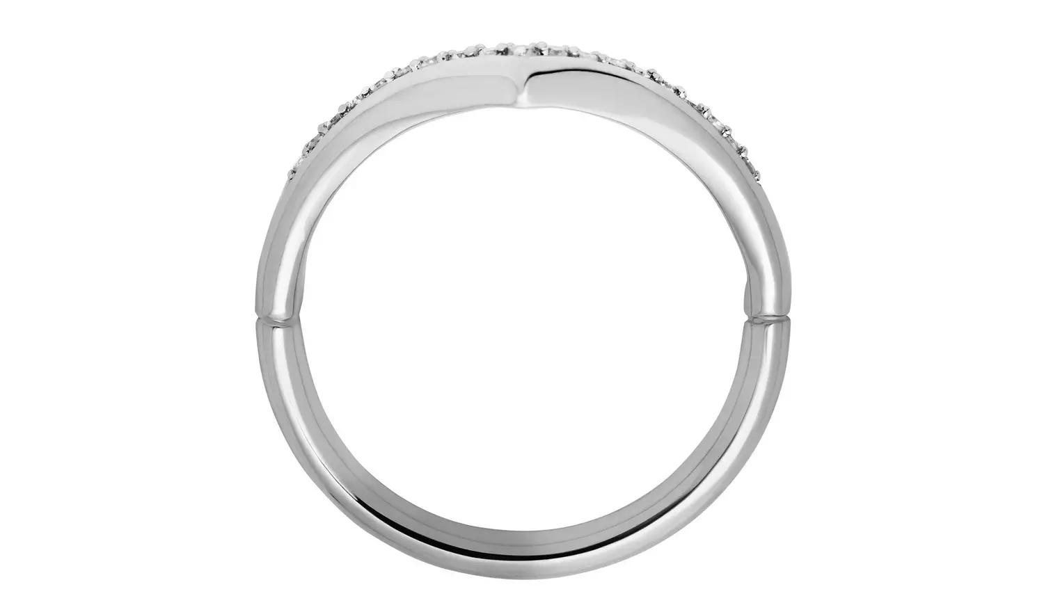 Revere 9ct White Gold 0.10ct Diamond Wedding Ring - I