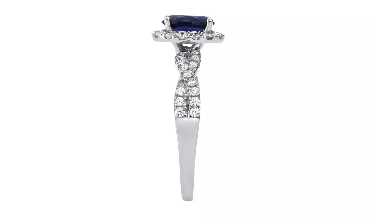 Revere 9ct White Gold Cubic Zirconia Engagement Ring - U