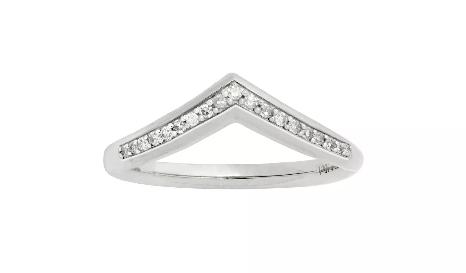Revere 9ct White Gold 0.10ct Diamond Wedding Ring - P