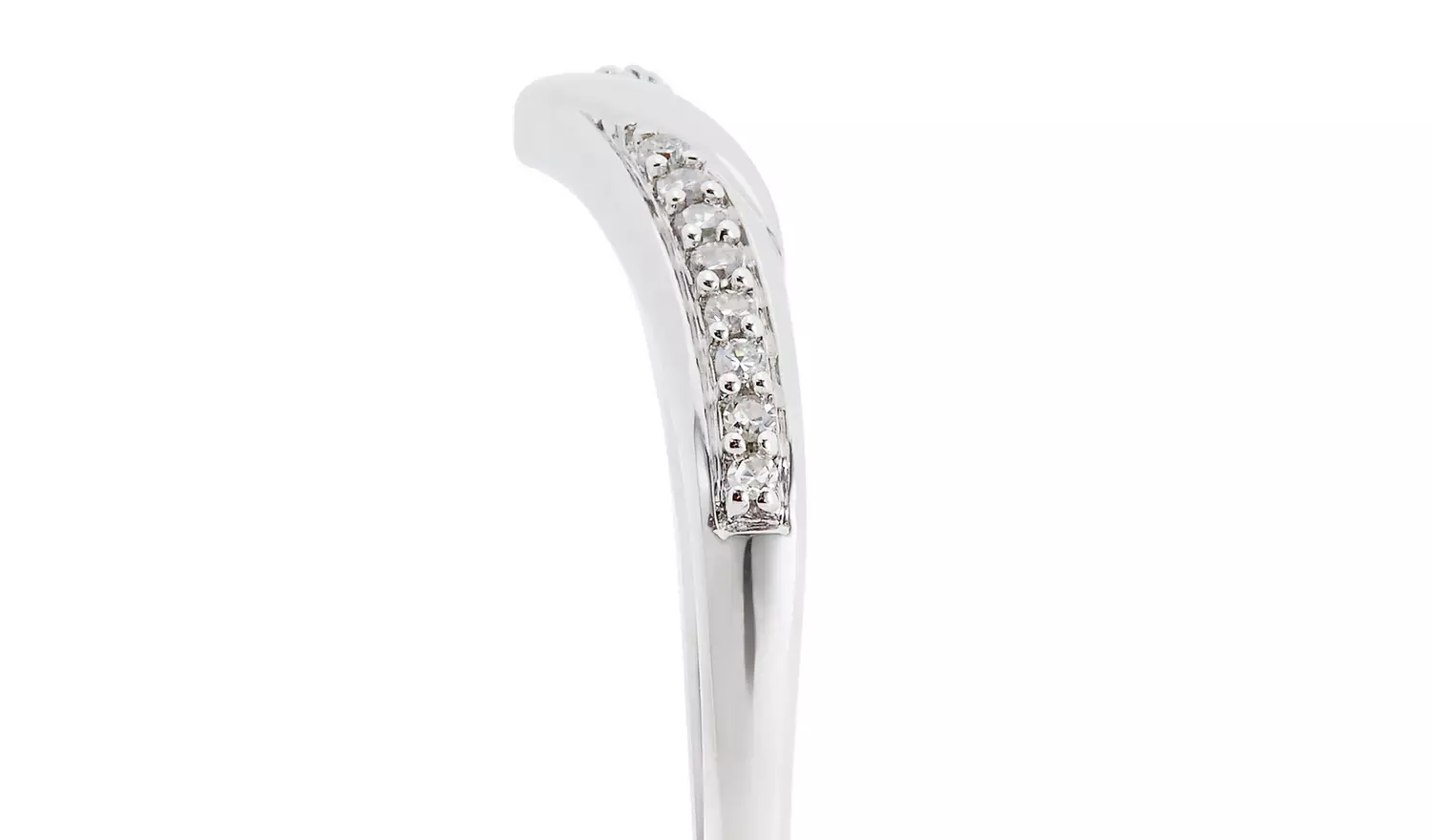 Revere 9ct White Gold 0.05ct Diamond Wedding Band Ring - L