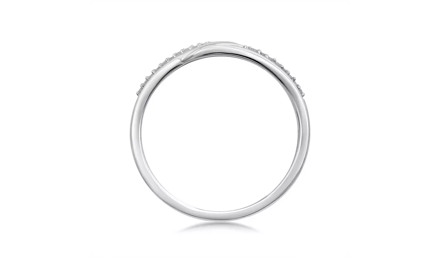 Revere 9ct White Gold 0.05ct Diamond Wedding Band Ring - M