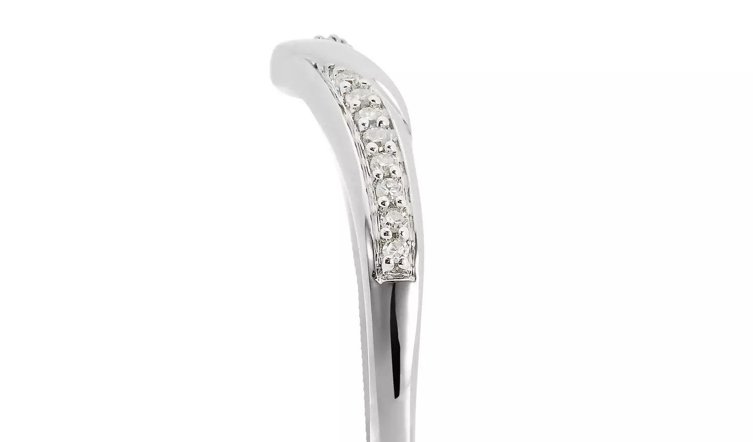 Revere 9ct White Gold 0.05ct Diamond Wedding Band Ring - N