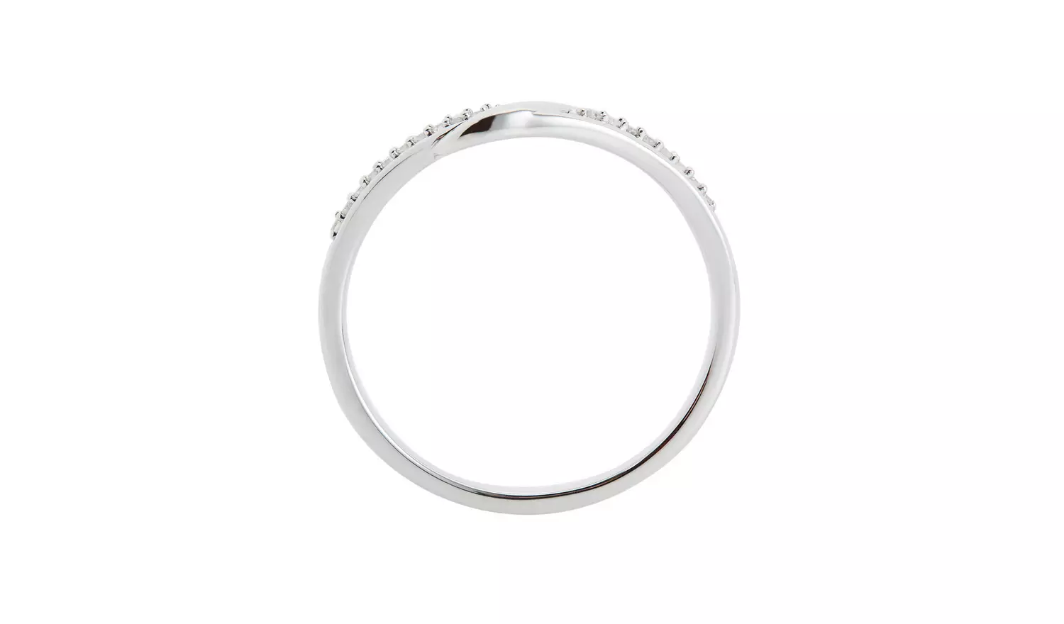 Revere 9ct White Gold 0.05ct Diamond Wedding Band Ring - V