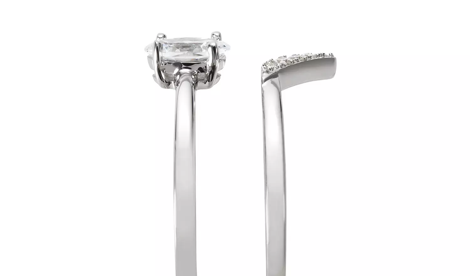 Revere 9ct White Gold Cubic Zirconia Engagement Ring - O