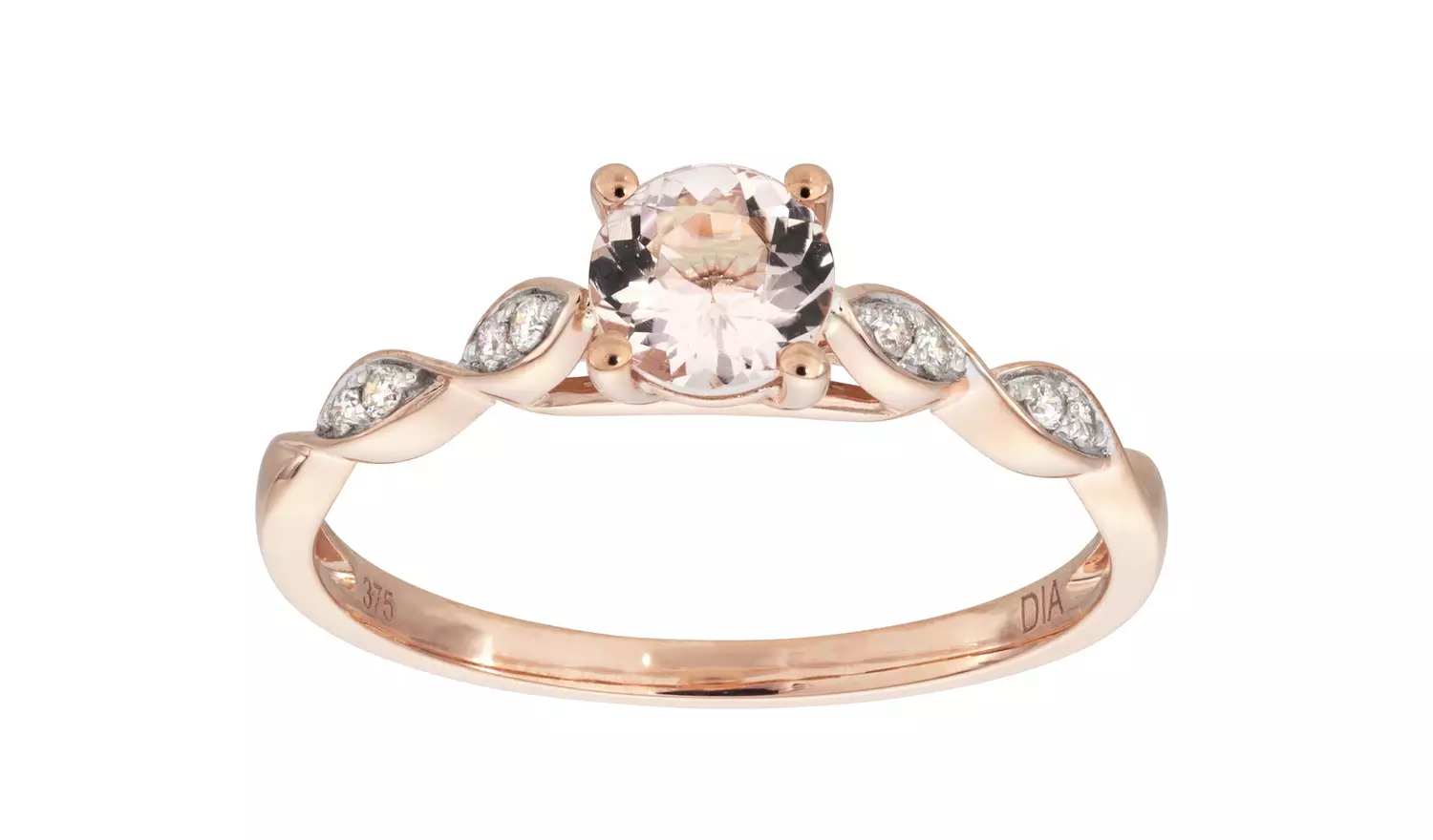 Revere 9ct Rose Gold 0.05ct Diamond Engagement Ring - N