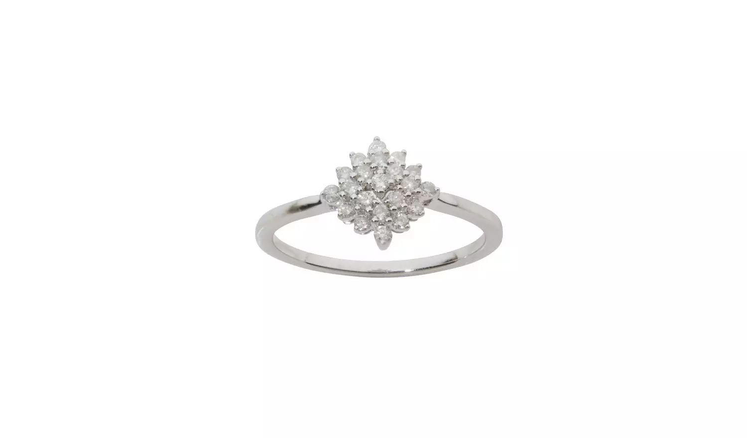 Revere 9ct White Gold 0.25ct Diamond Cluster Ring - T