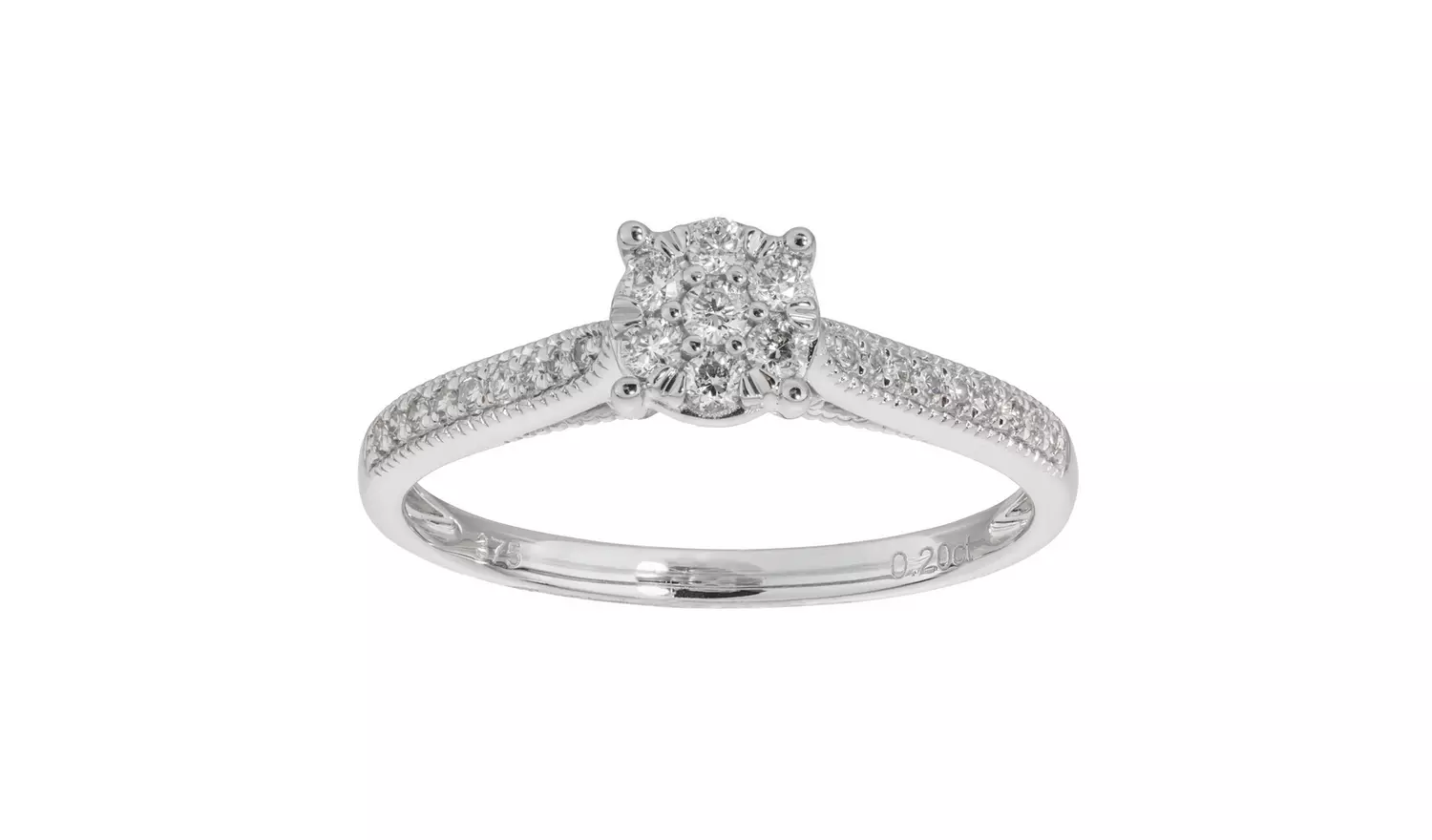 Revere 9ct White Gold 0.20ct Diamond Engagement Ring - N