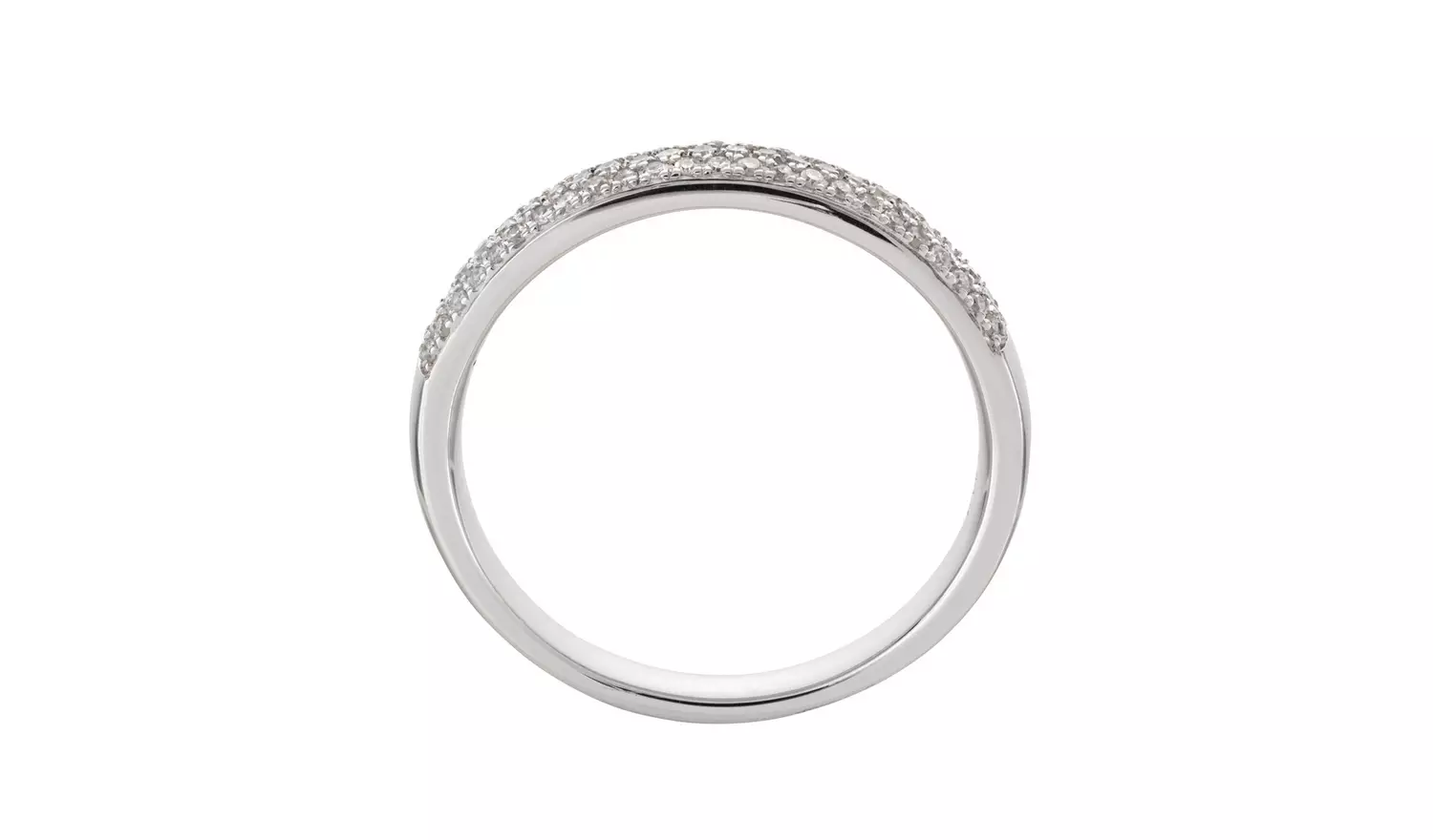 Revere 9ct White Gold 0.20ct Diamond Wedding Band Ring - M