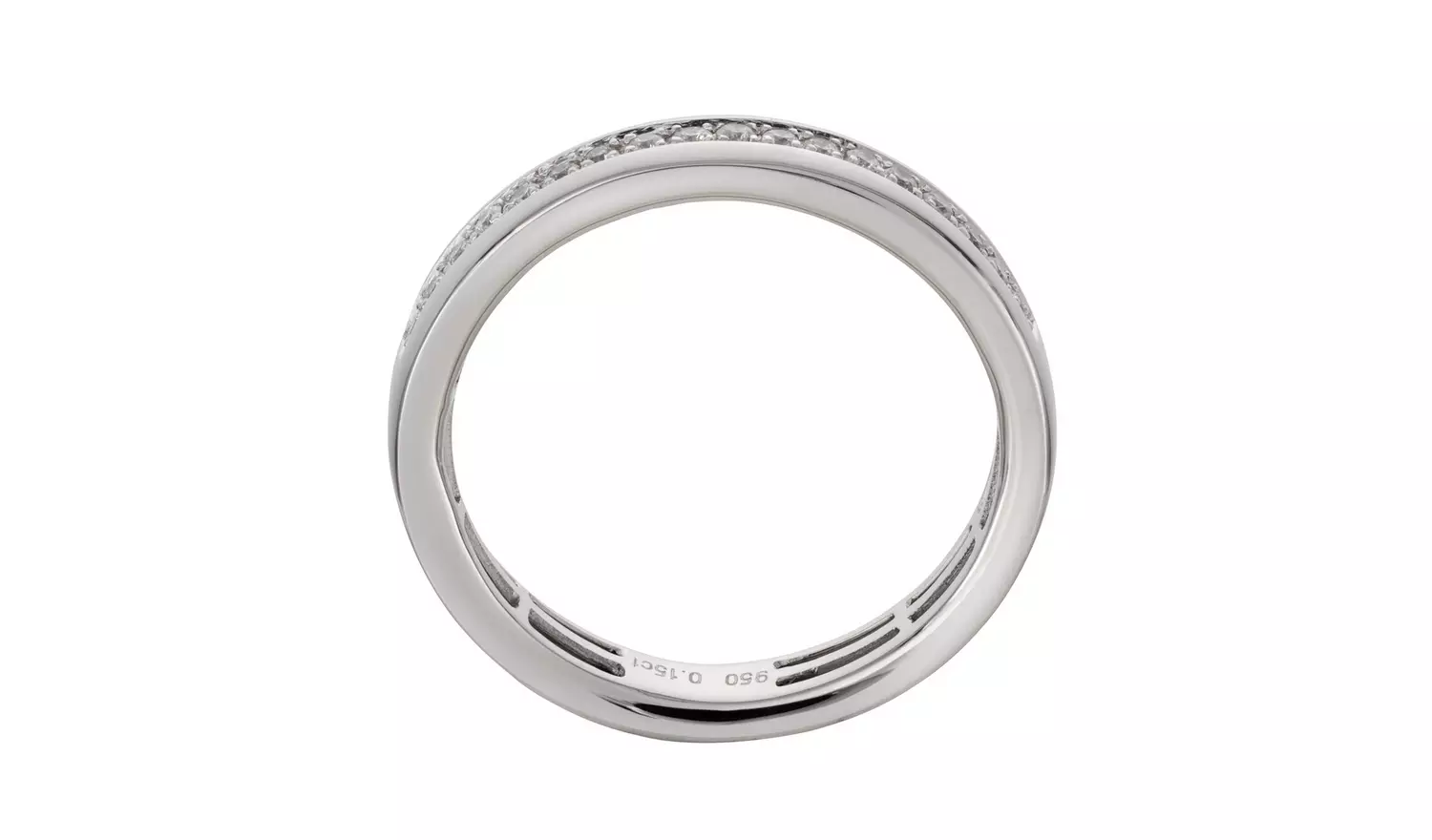 Revere Platinum 950 Grade 0.15ct Diamond Wedding Ring - O