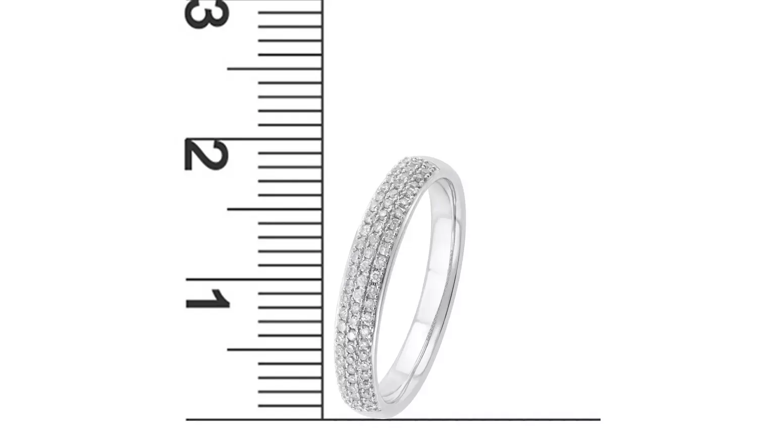 Revere 9ct White Gold 0.20ct Diamond Wedding Band Ring - N