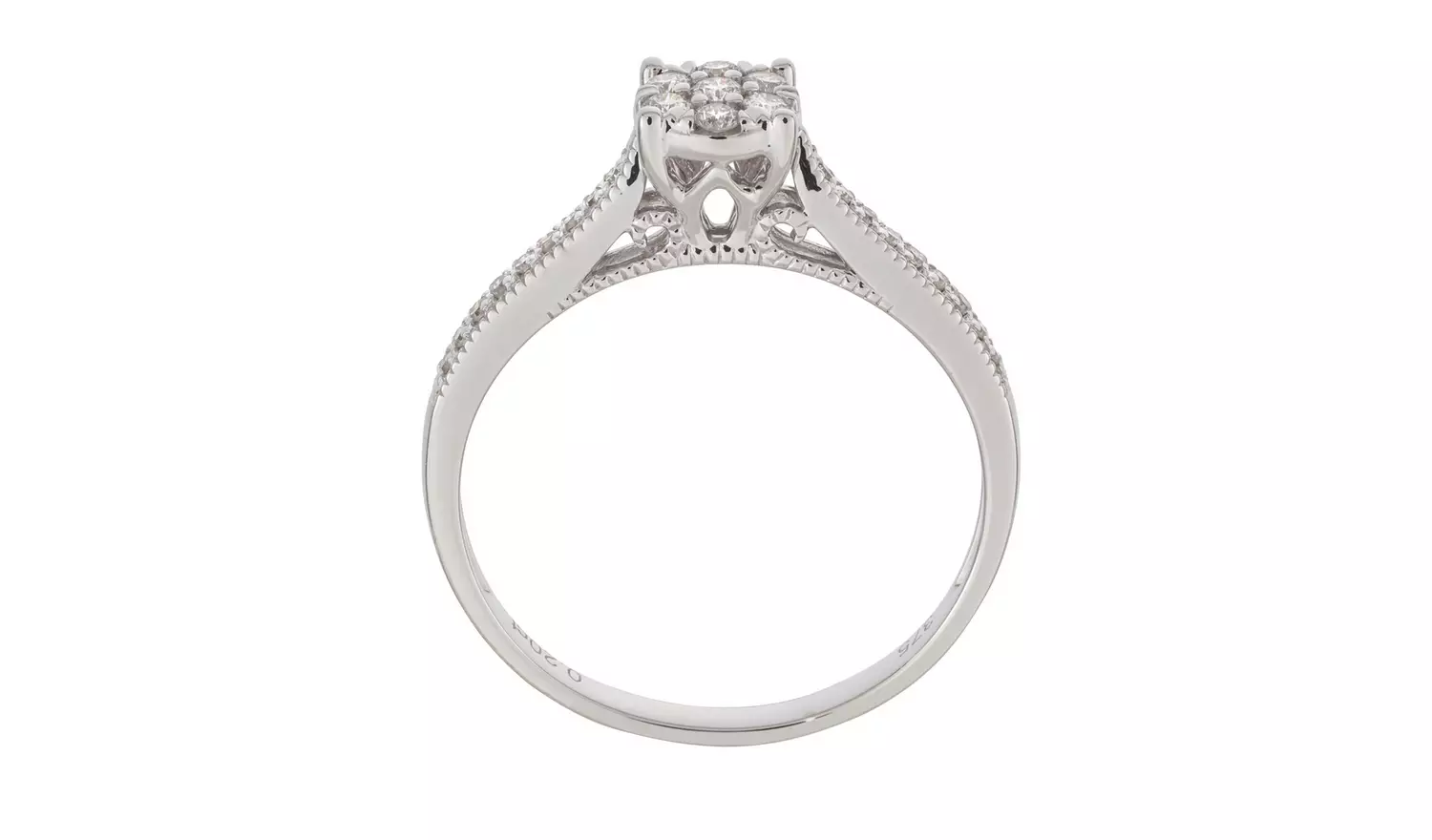 Revere 9ct White Gold 0.20ct Diamond Engagement Ring - K