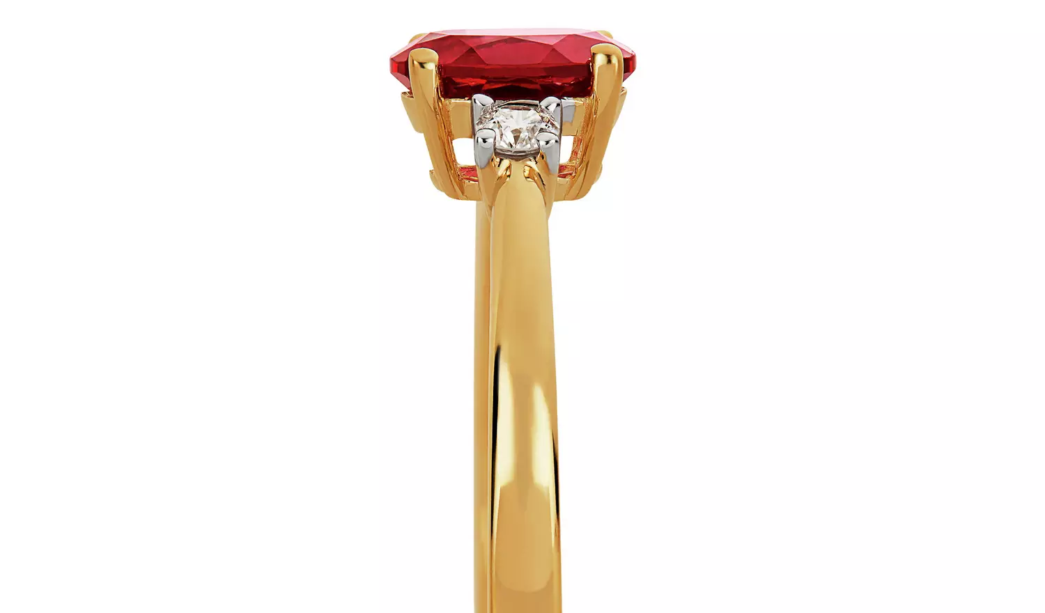 Revere 9ct Gold 0.10ct Diamond and Ruby Engagement Ring - N