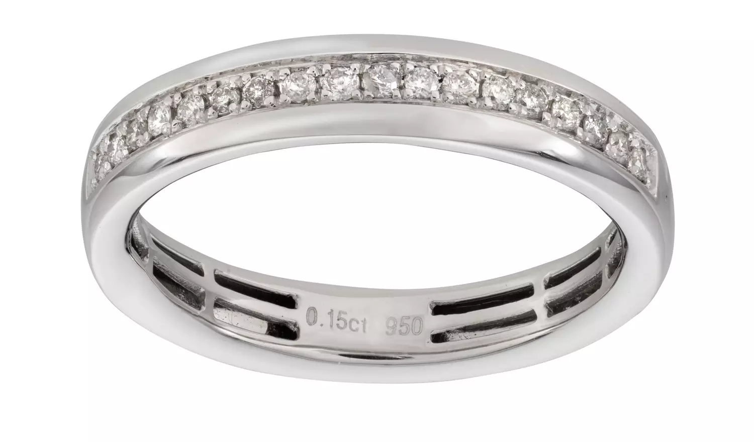 Revere Platinum 950 Grade 0.15ct Diamond Wedding Ring - N