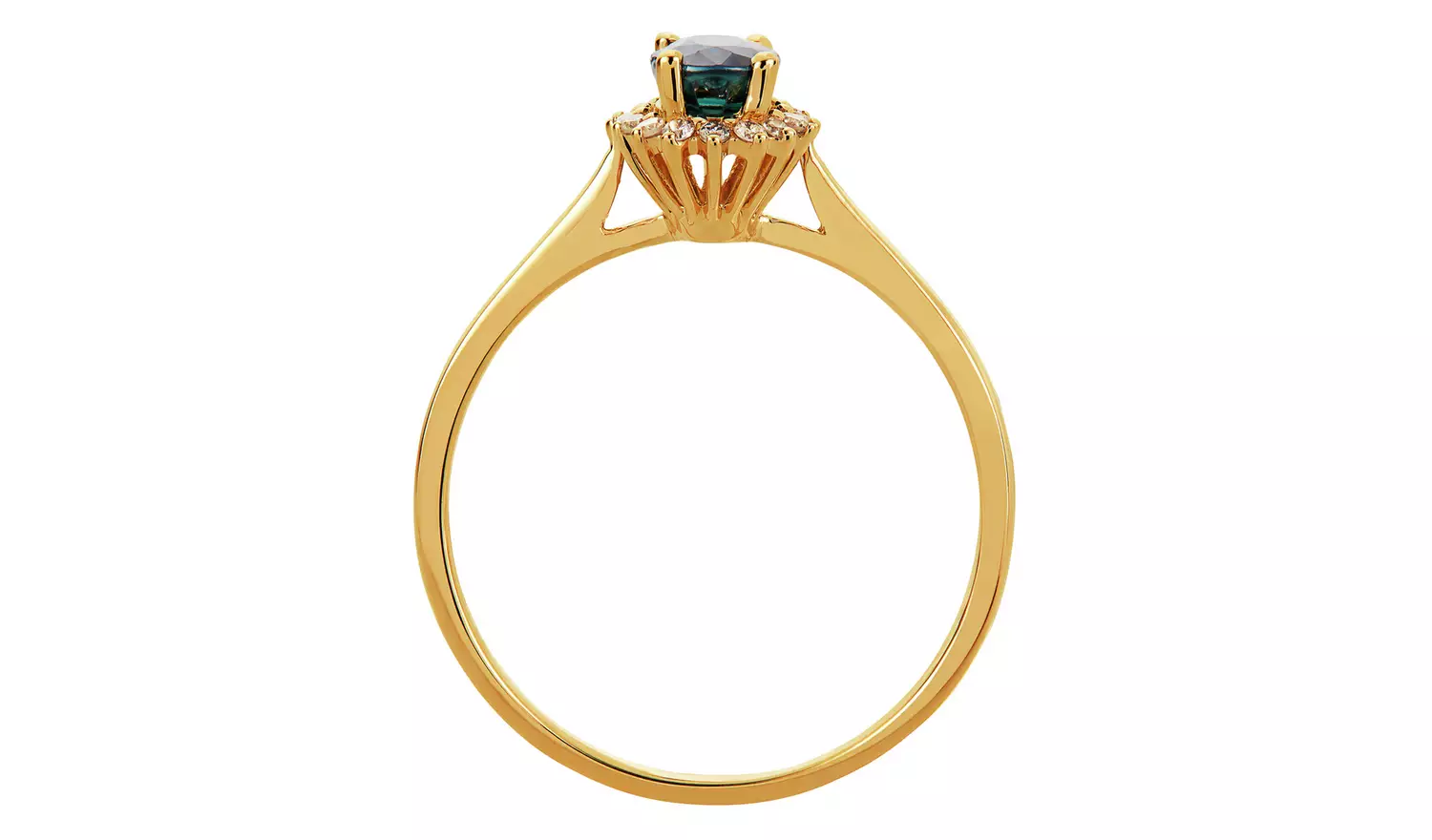 Revere 9ct Gold 0.08ct Diamond and Sapphire Cluster Ring - R