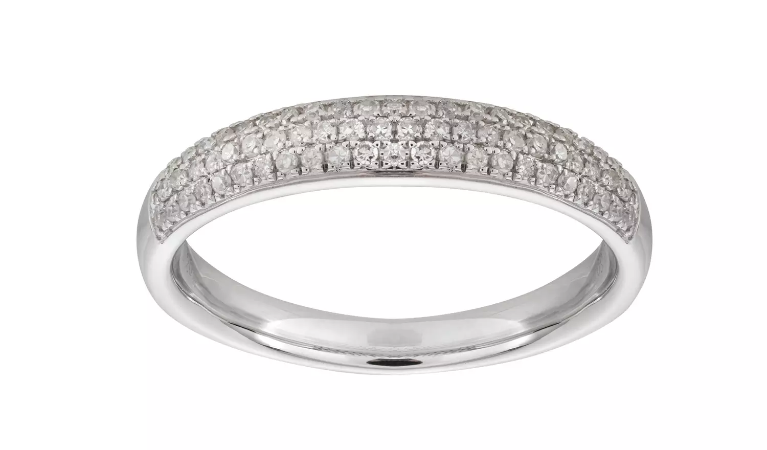 Revere 9ct White Gold 0.20ct Diamond Wedding Band Ring - U