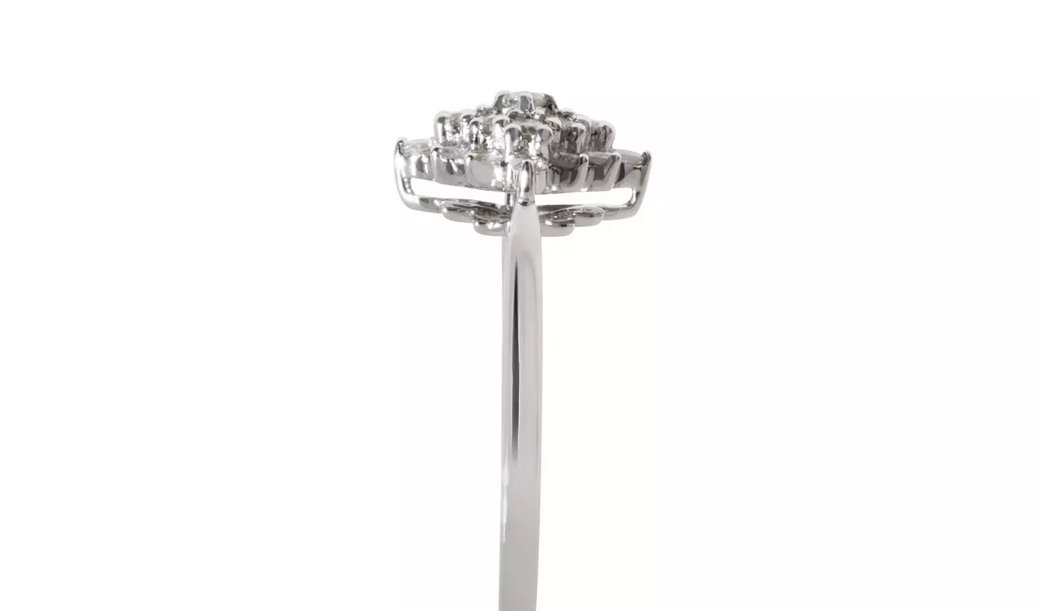 Revere 9ct White Gold 0.25ct Diamond Cluster Ring - S