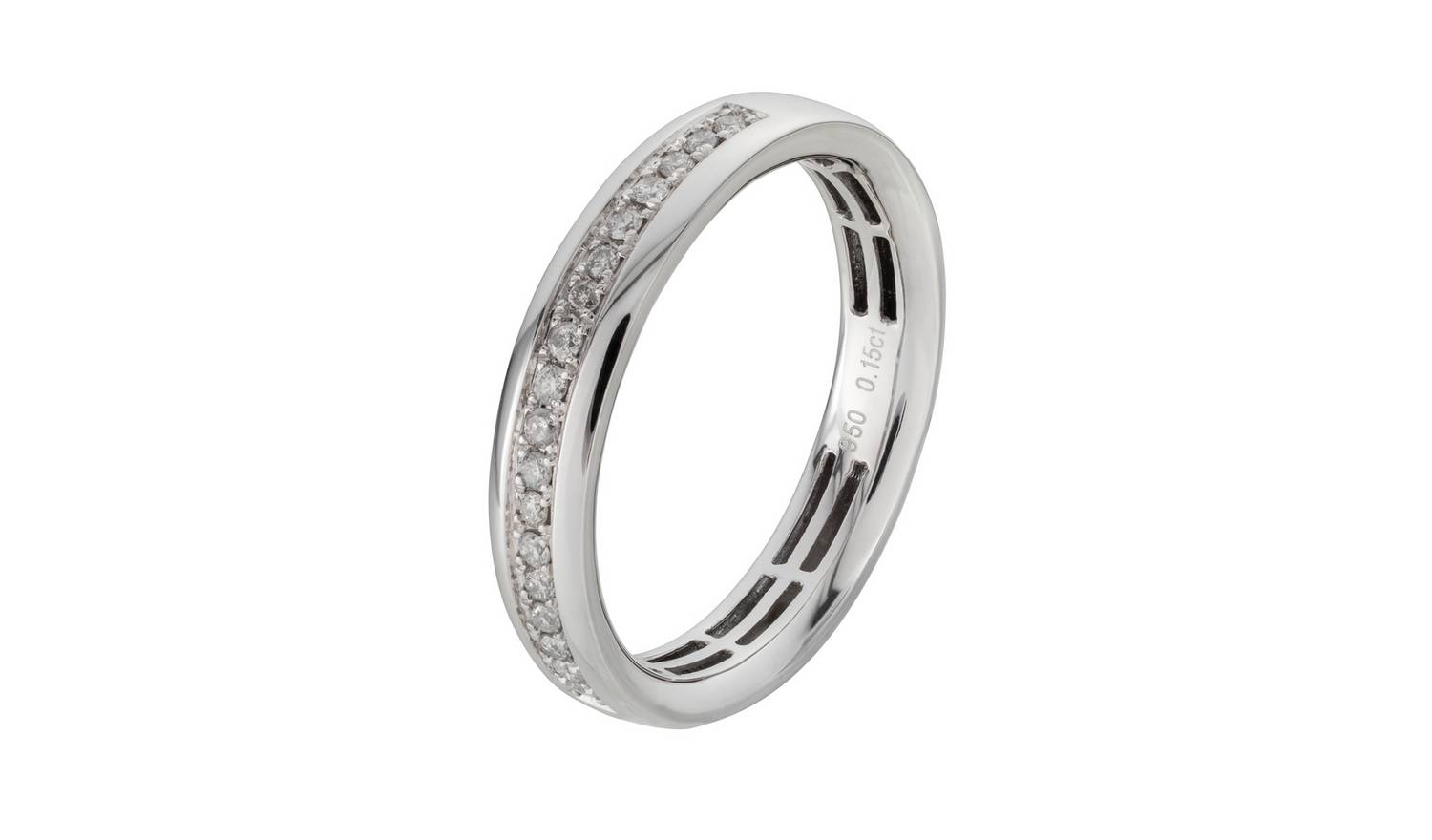 Revere Platinum 950 Grade 0.15ct Diamond Wedding Ring - N