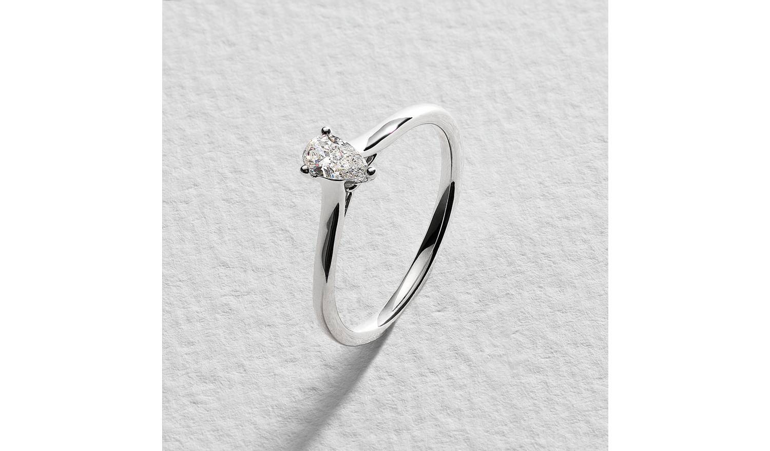 Pure Brilliance 9ct White Gold 0.25ct Lab Diamond Ring - L