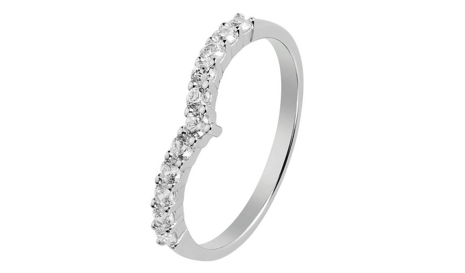 Revere Sterling Silver Cubic Zirconia Wishbone Ring - Q