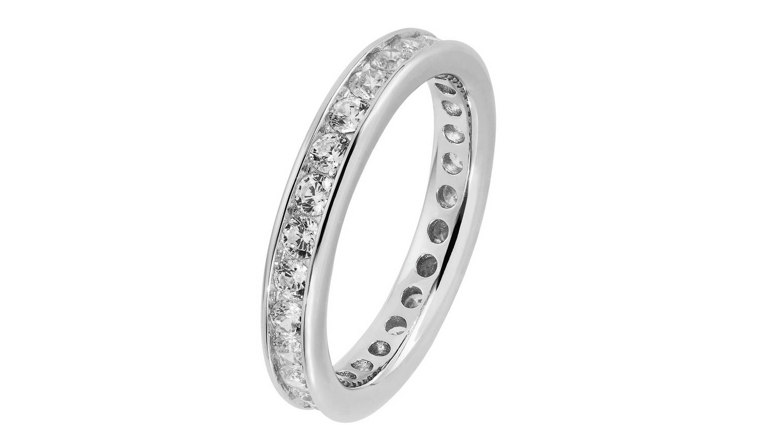Revere Sterling Silver Cubic Zirconia Full Eternity Ring - L
