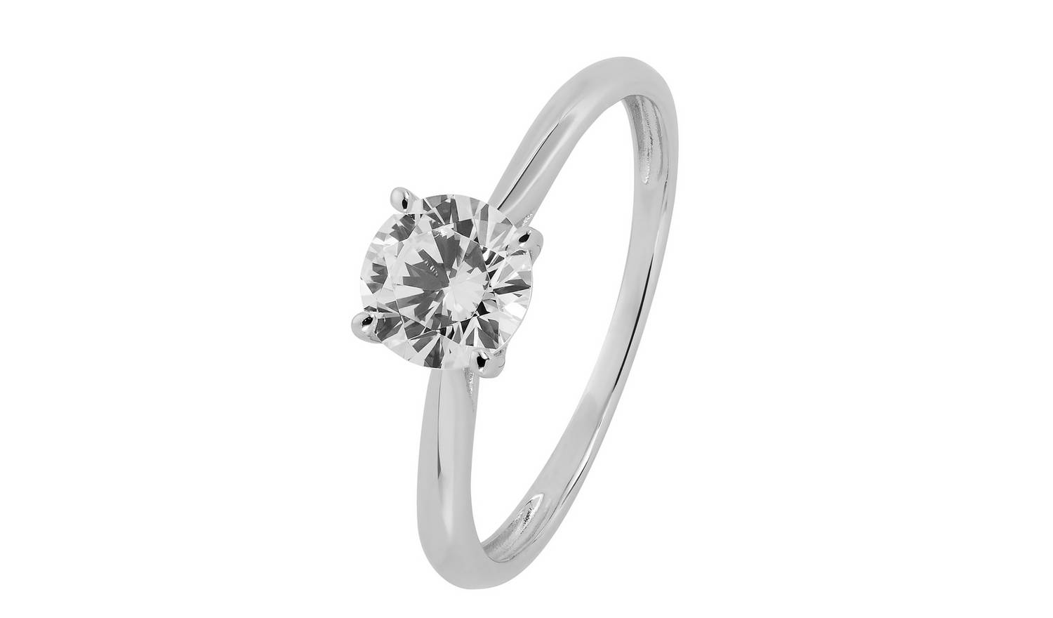 Revere 9ct White Gold Cubic Zirconia Engagement Ring - I