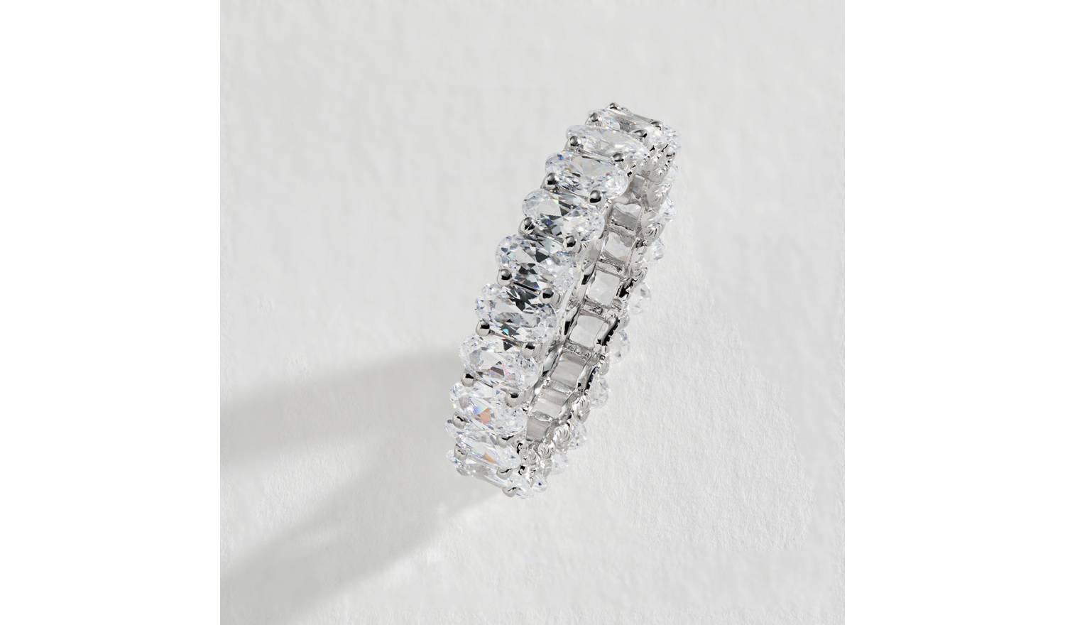 Revere Sterling Silver Oval Cubic Zirconia Ring - P