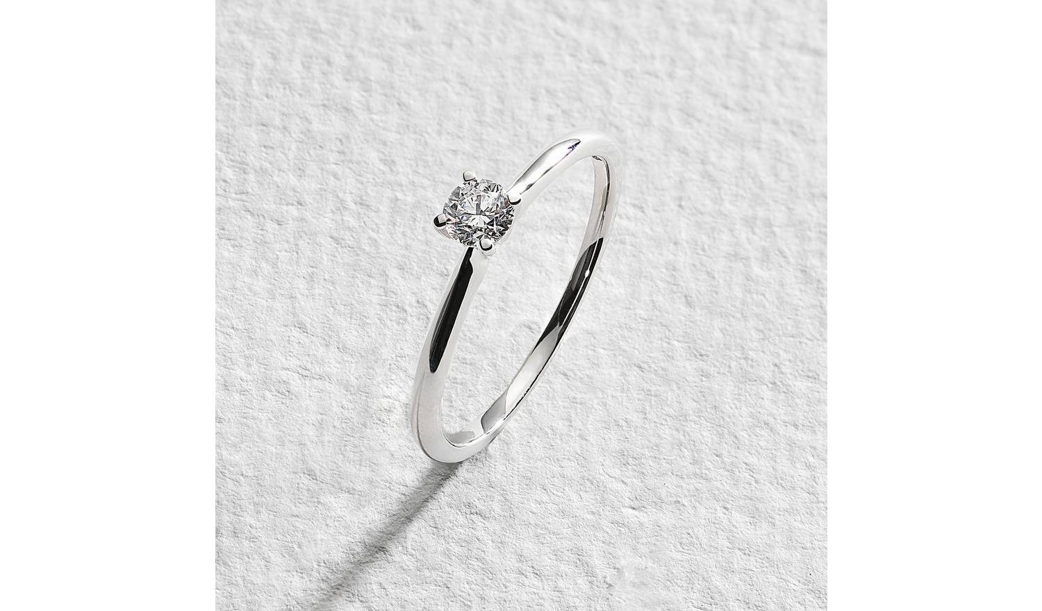 Pure Brilliance 9ct White Gold 0.25ct Lab Diamond Ring - Q