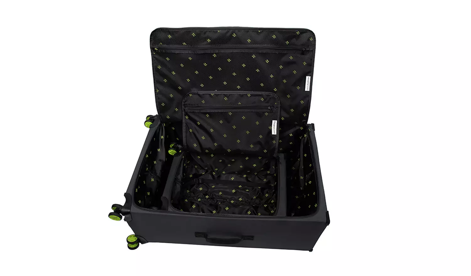 IT Luggage 8 Wheel Maxspace Cabin Case Charcoal/ Lime