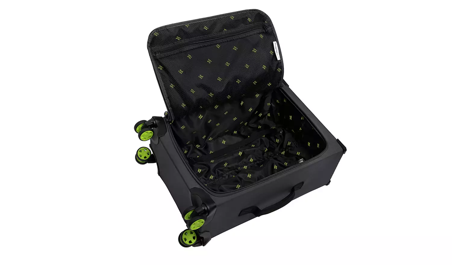 IT Luggage 8 Wheel Maxspace Cabin Case Charcoal/ Lime