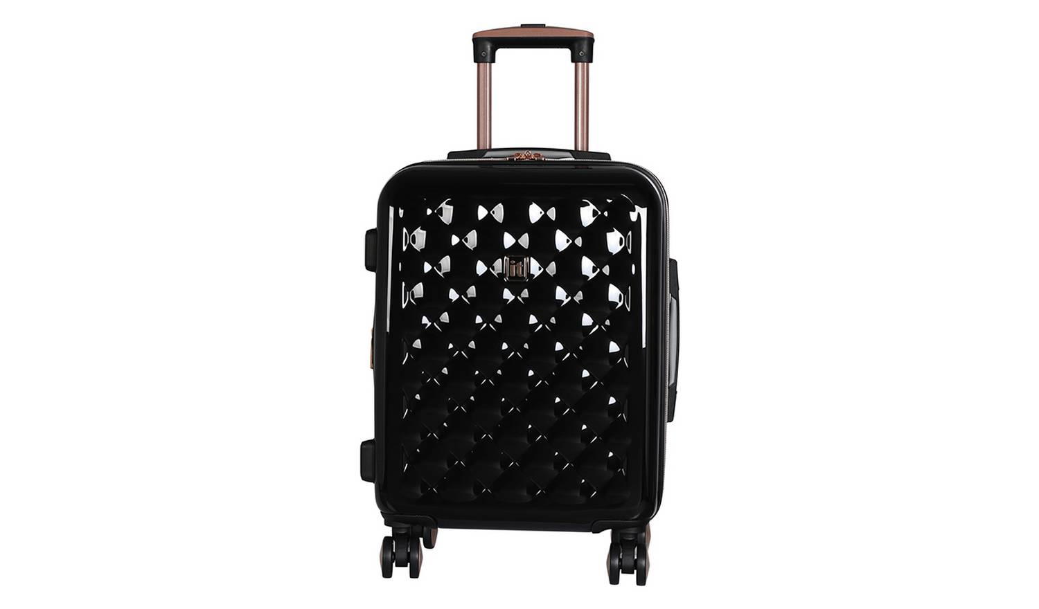 IT Luggage Expandable 8 Wheel Hard Cabin Suitcase - Black