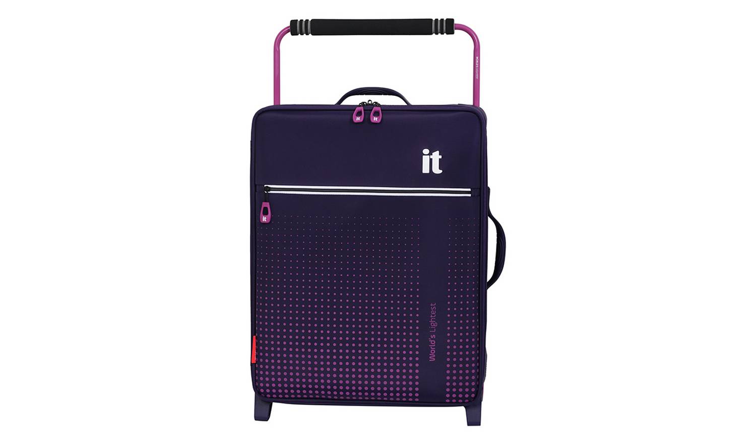 IT Luggage Worlds Lightest 2 Wheel Cabin Suitcase Purple
