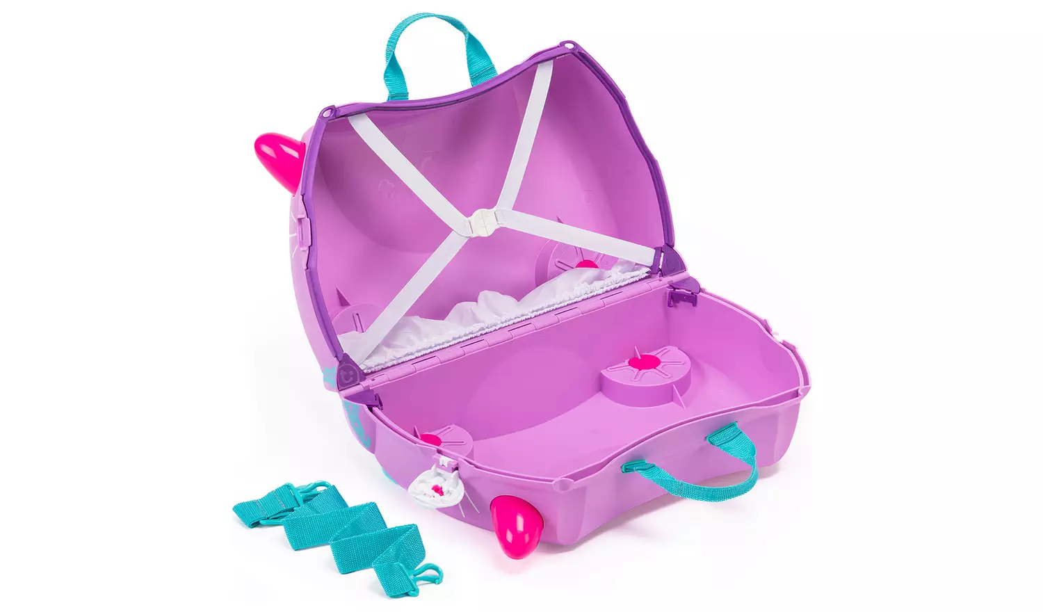 Trunki Cassie Cat 4 Wheel Hard Kids Ride-On Suitcase -Purple