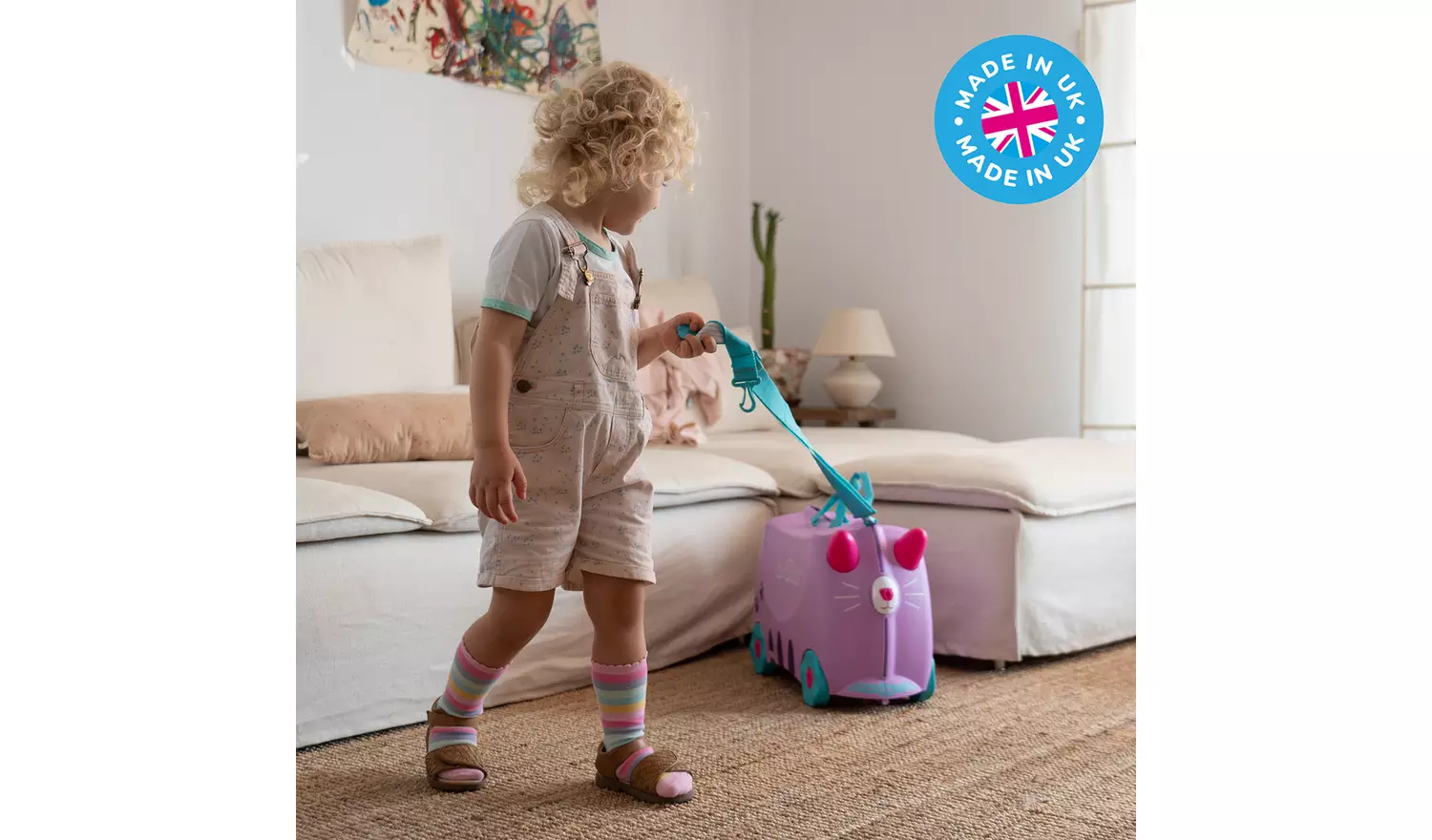 Trunki Cassie Cat 4 Wheel Hard Kids Ride-On Suitcase -Purple