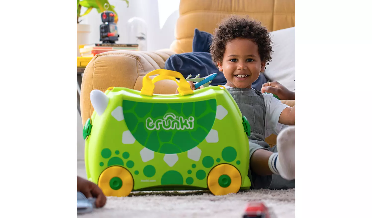 Trunki Dudley Dinosaur 4 Wheel Hard Kids Ride-On Suitcase