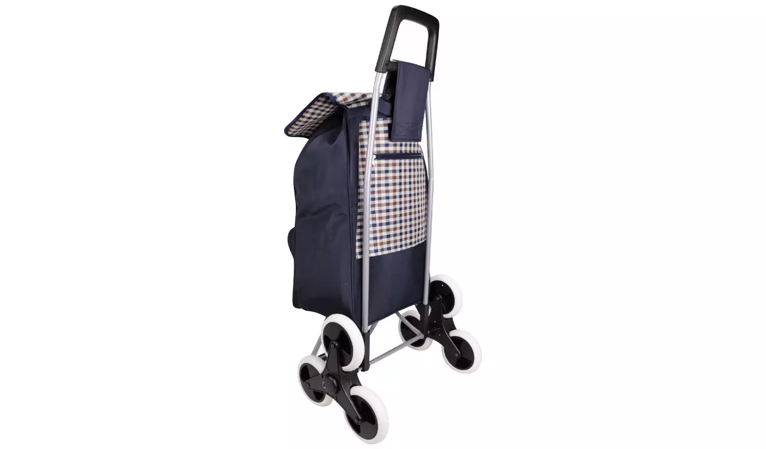 6 Wheel Folding Navy Blue Stair Climber Shopping Trolley