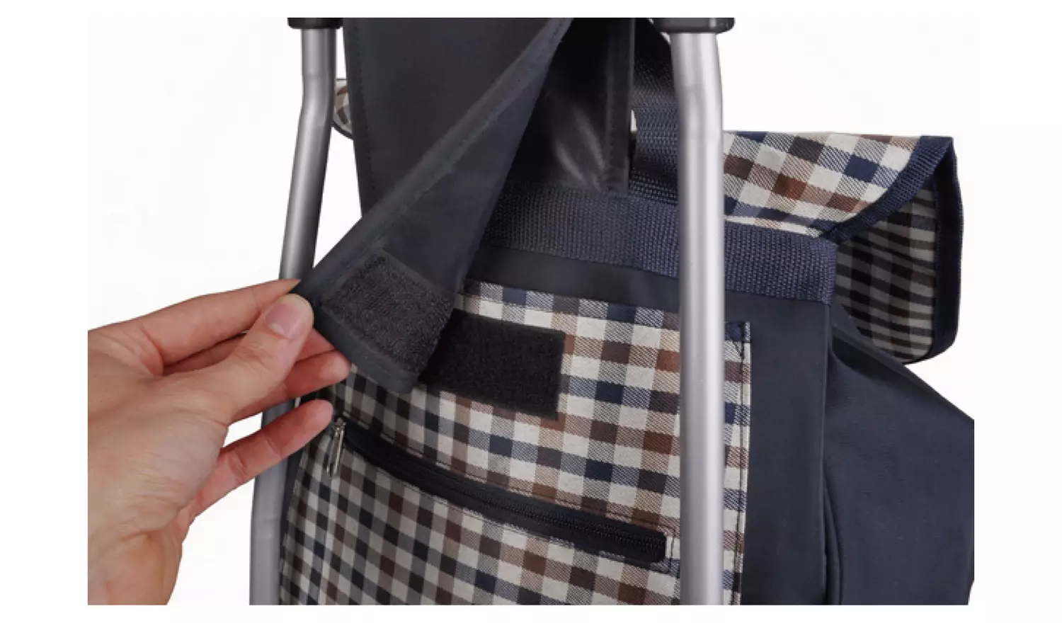 6 Wheel Folding Navy Blue Stair Climber Shopping Trolley