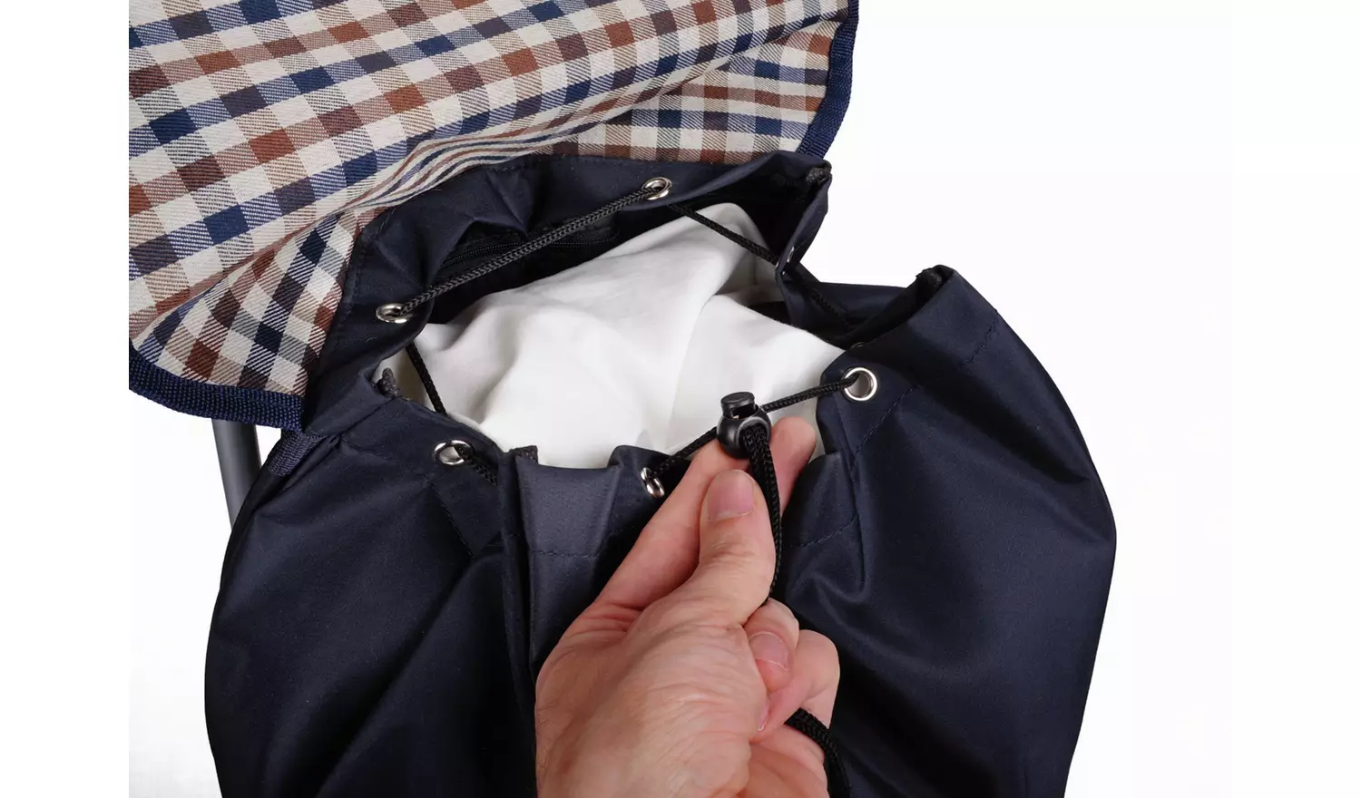 6 Wheel Folding Navy Blue Stair Climber Shopping Trolley