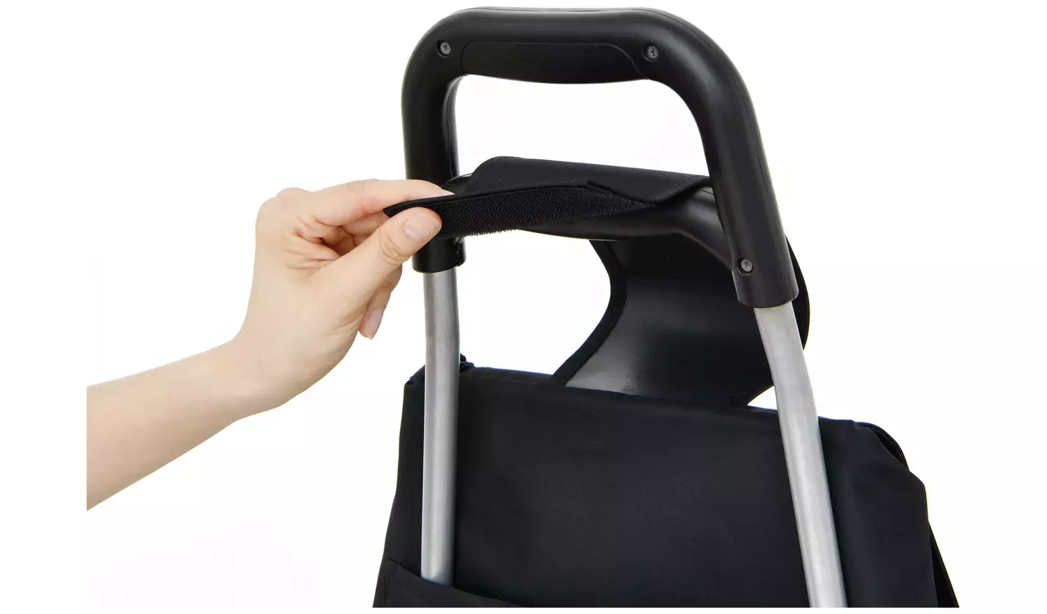 2 Wheel Folding Black Shopping Trolley