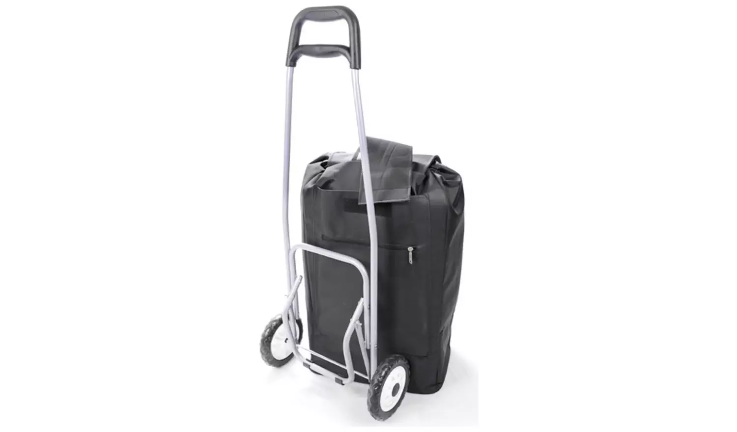 2 Wheel Folding Black Shopping Trolley