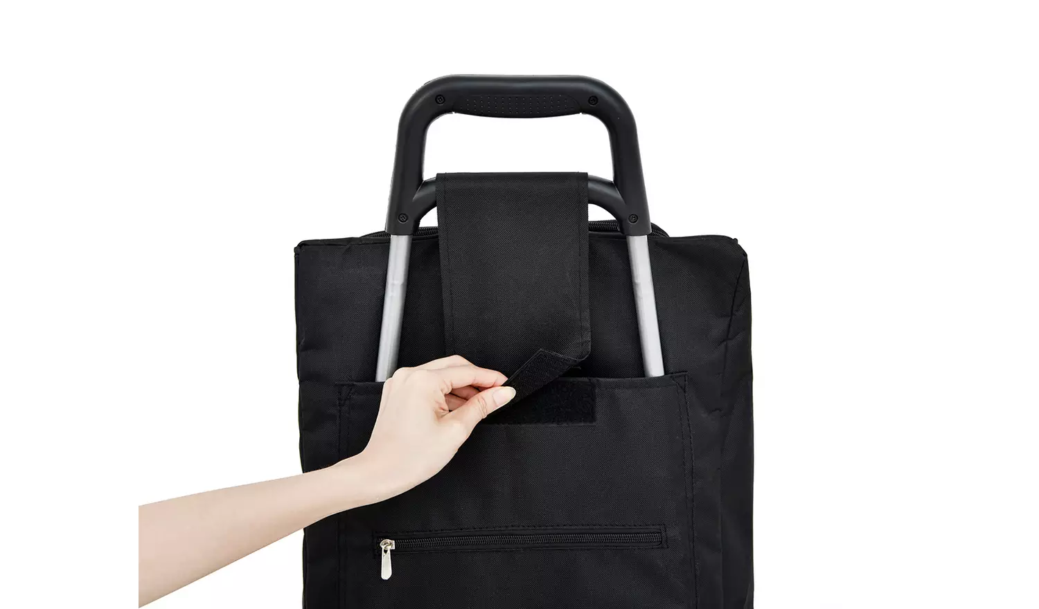 2 Wheel Folding Black Insulated Shopping Trolley