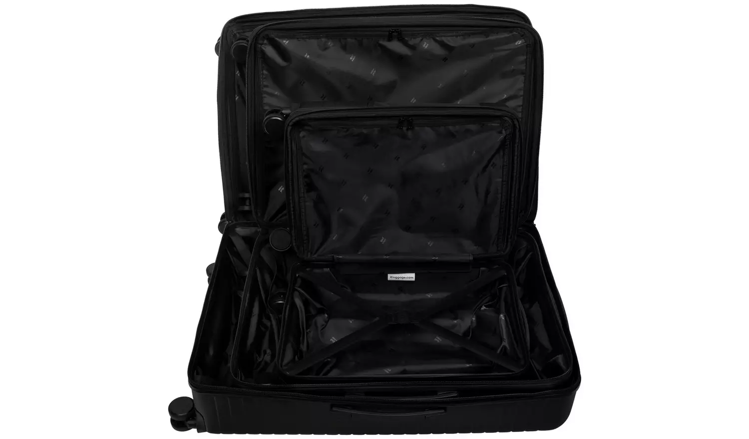 IT Hard Expandable 8 Wheel Cabin Suitcase - Black
