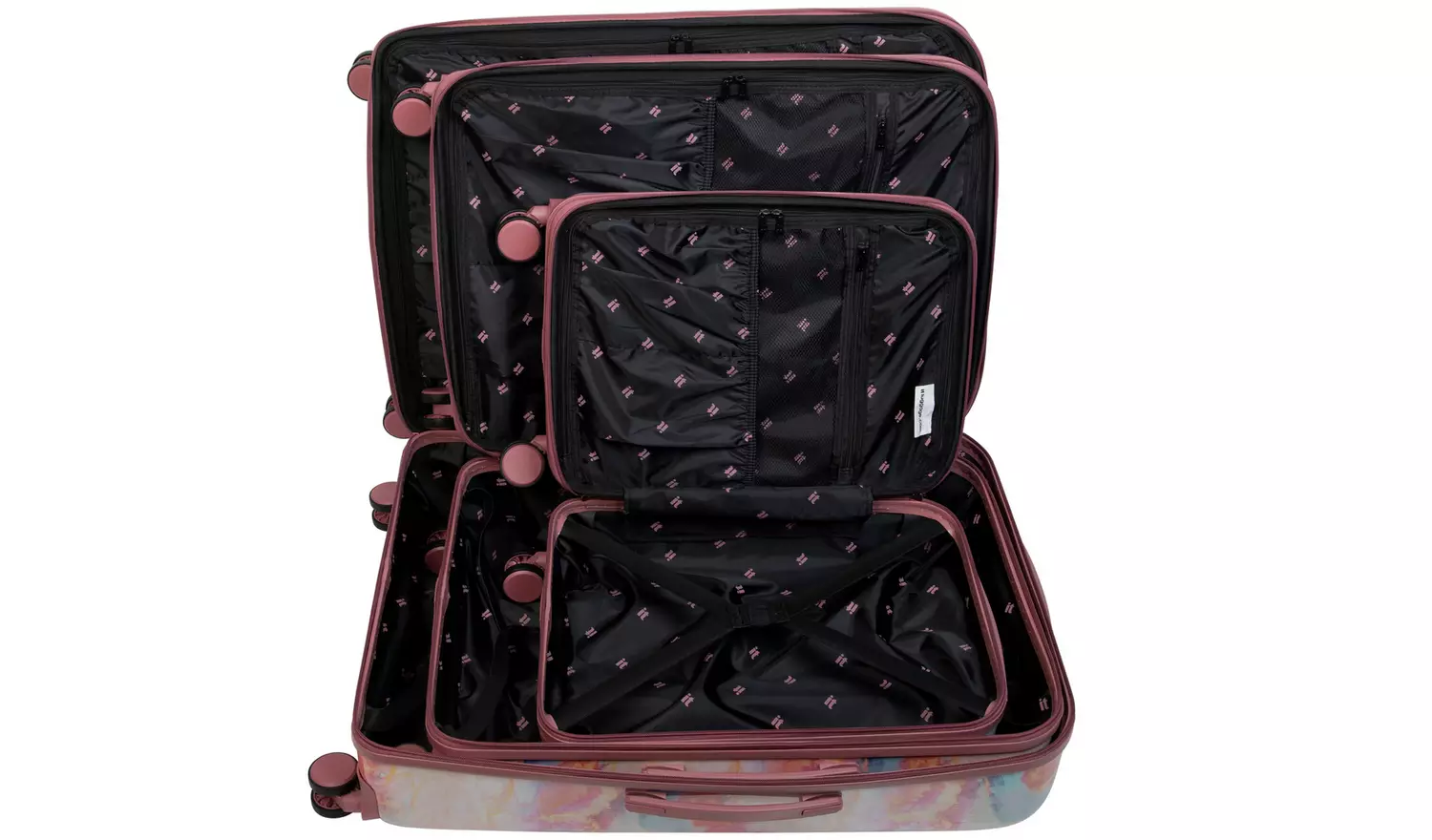IT Hard Large Expandable 8 Wheel Suitcase - Marble Effect