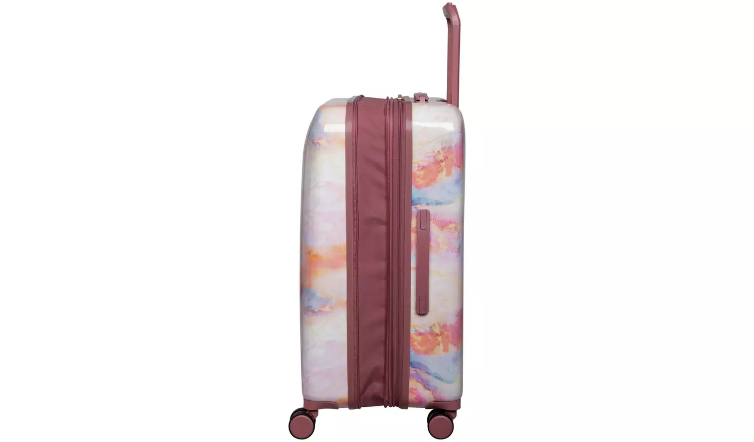 IT Hard Large Expandable 8 Wheel Suitcase - Marble Effect
