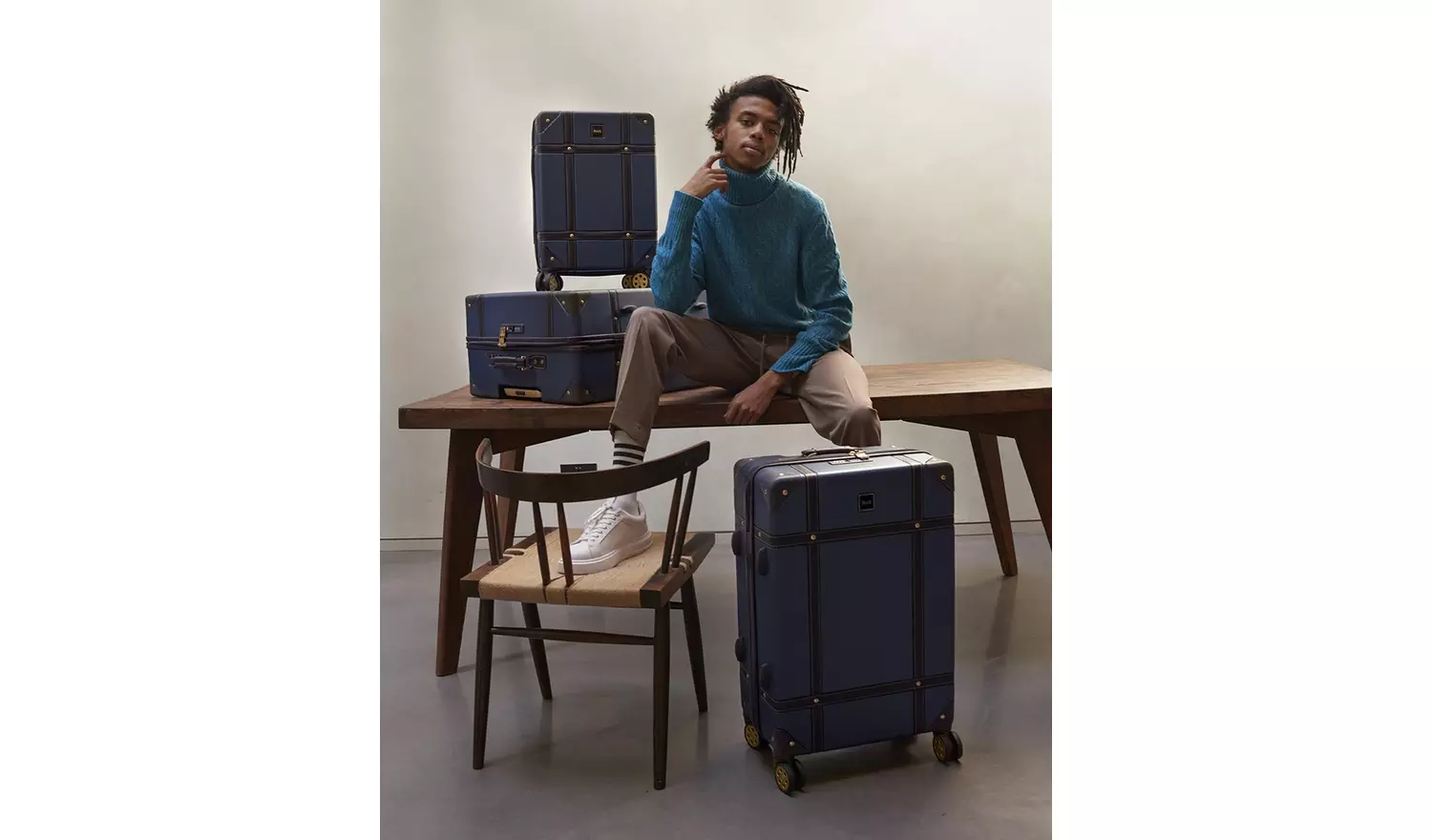 Rock Vintage Large Hard Case - Navy