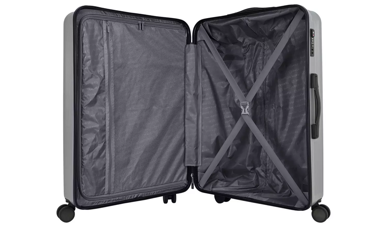 Featherstone 8 Wheel Hard Suitcase - Cabin, Silver