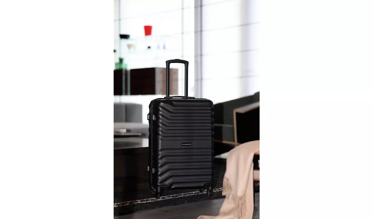 Featherstone 4 Wheel Hard Suitcase - Large, Black