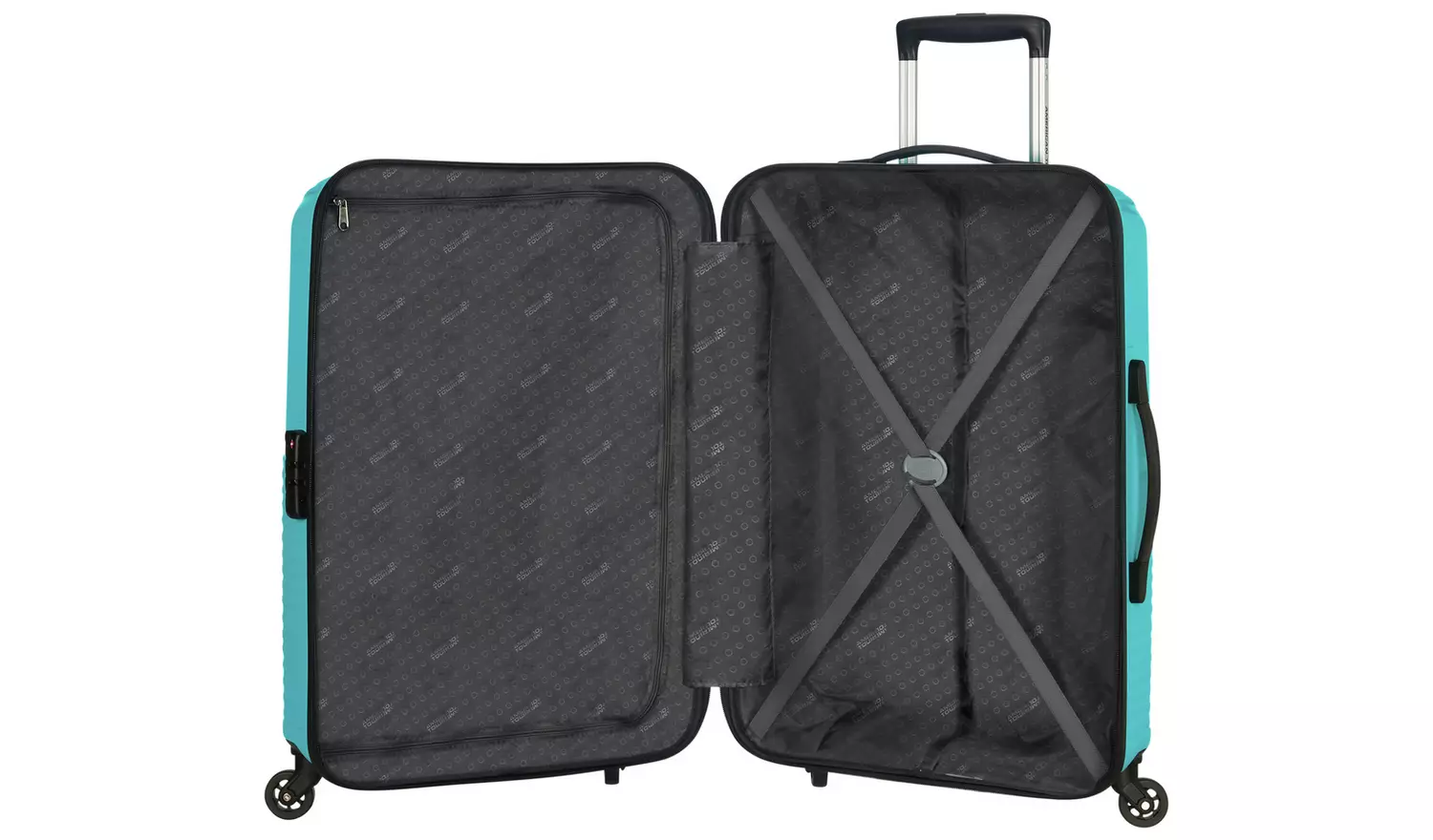American Tourister Zakk Blue 4 Wheel Hard Case - Medium