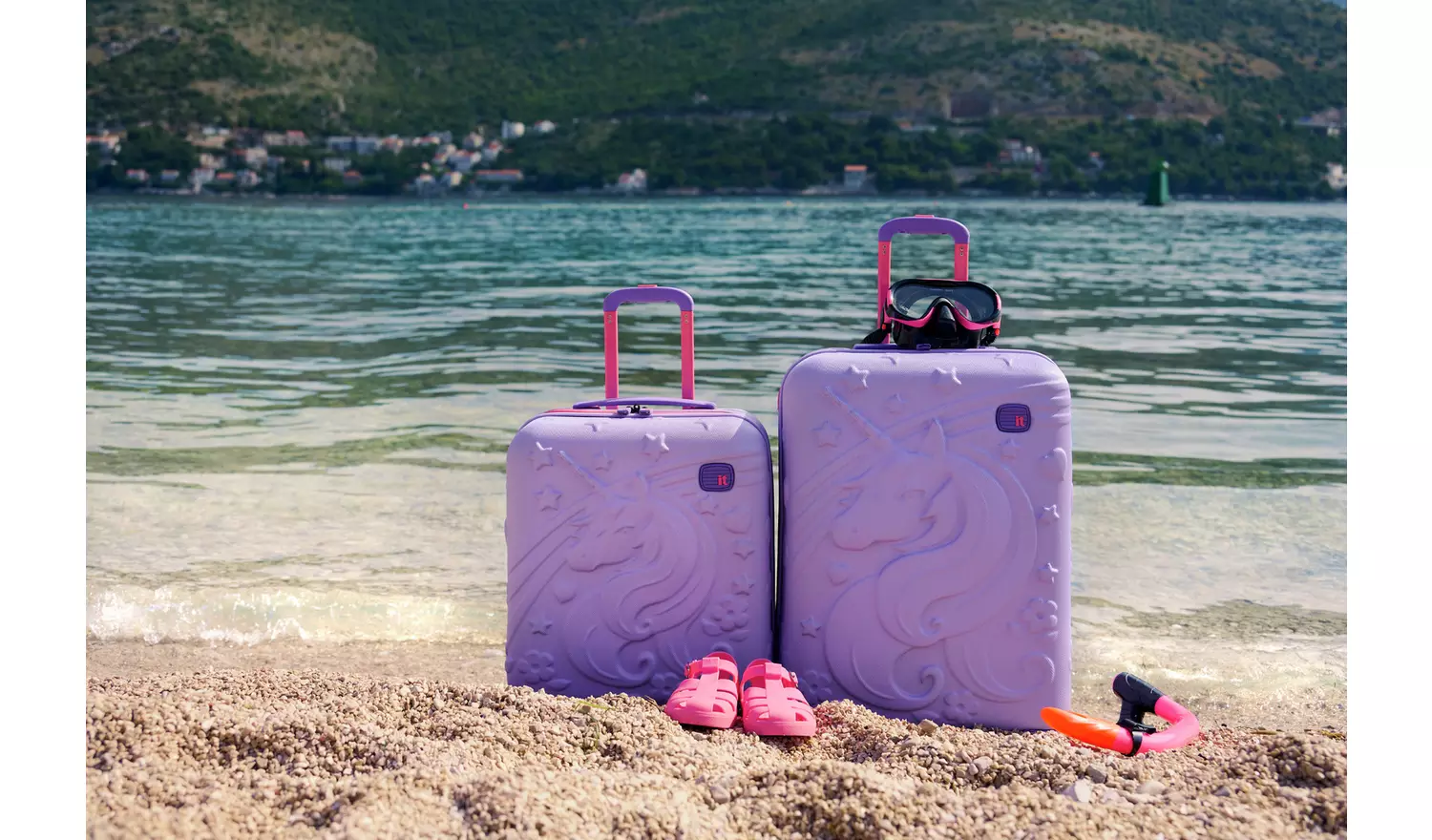 IT Luggage Mystical 2pc 8 Wheel Kids Suitcase Set - Lavender